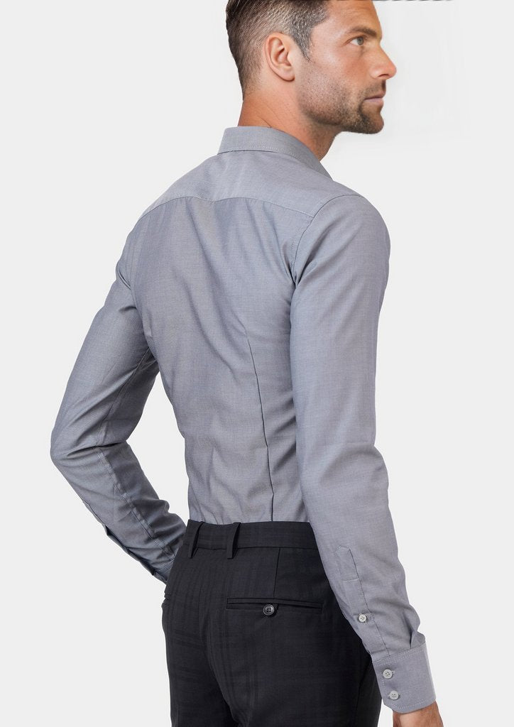 Medium Grey End On End Shirt - SARTORO