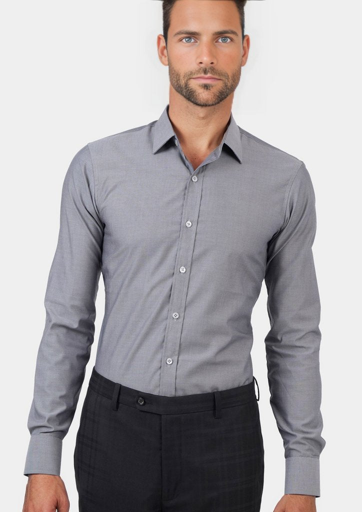 Medium Grey End On End Shirt - SARTORO