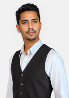 Midnight Black Vest - SARTORO108