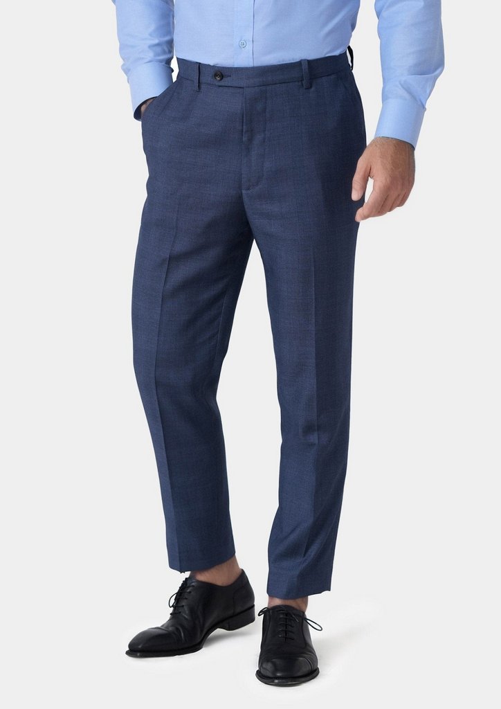 Midnight Blue Prince of Wales Pants | SARTORO | Men's Custom Pants & Chinos