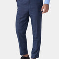 Midnight Blue Prince of Wales Pants - SARTORO