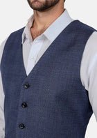 Midnight Blue Prince of Wales Vest - SARTORO230