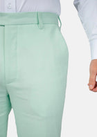 Mint Green Linen Blend Pants - SARTORO629