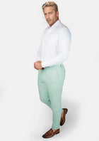 Mint Green Linen Blend Pants - SARTORO671