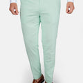 Mint Green Linen Blend Pants - SARTORO