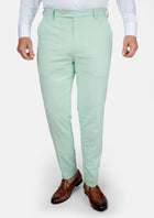 Mint Green Linen Blend Pants - SARTORO305