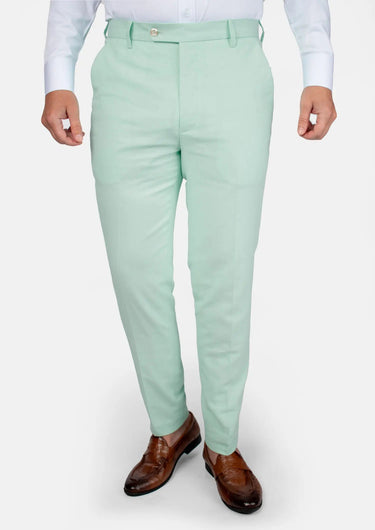 Mint Green Linen Blend Pants - SARTORO