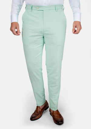 Mint Green Linen Blend Pants