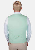 Mint Green Linen Blend Vest - SARTORO