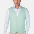 Mint Green Linen Blend Vest - SARTORO