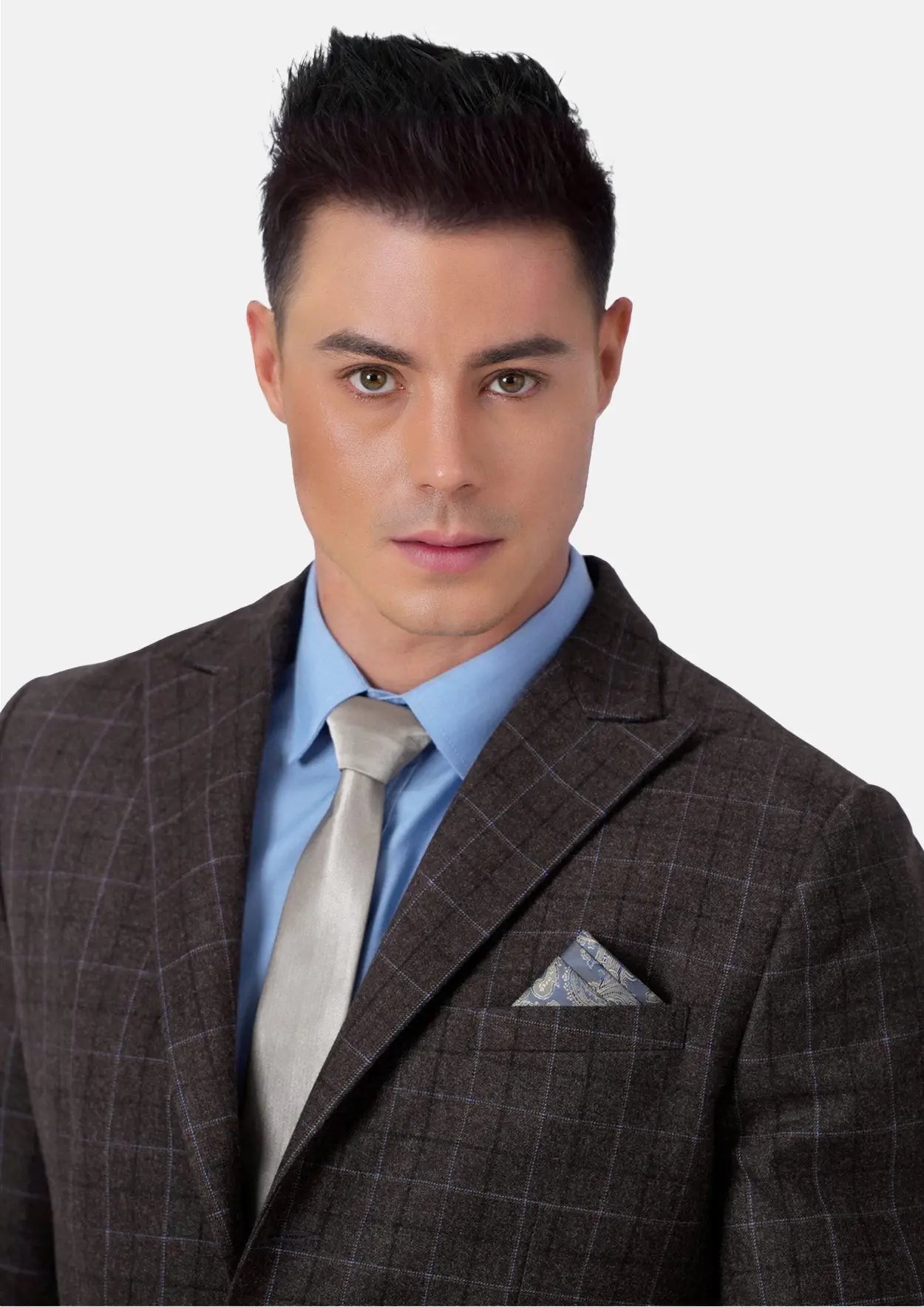 Montauk Cedar Brown Flannel Windowpane Jacket - SARTORO