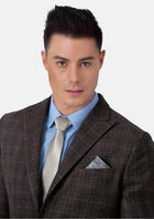 Montauk Cedar Brown Flannel Windowpane Jacket - SARTORO10