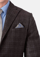 Montauk Cedar Brown Flannel Windowpane Suit - SARTORO625