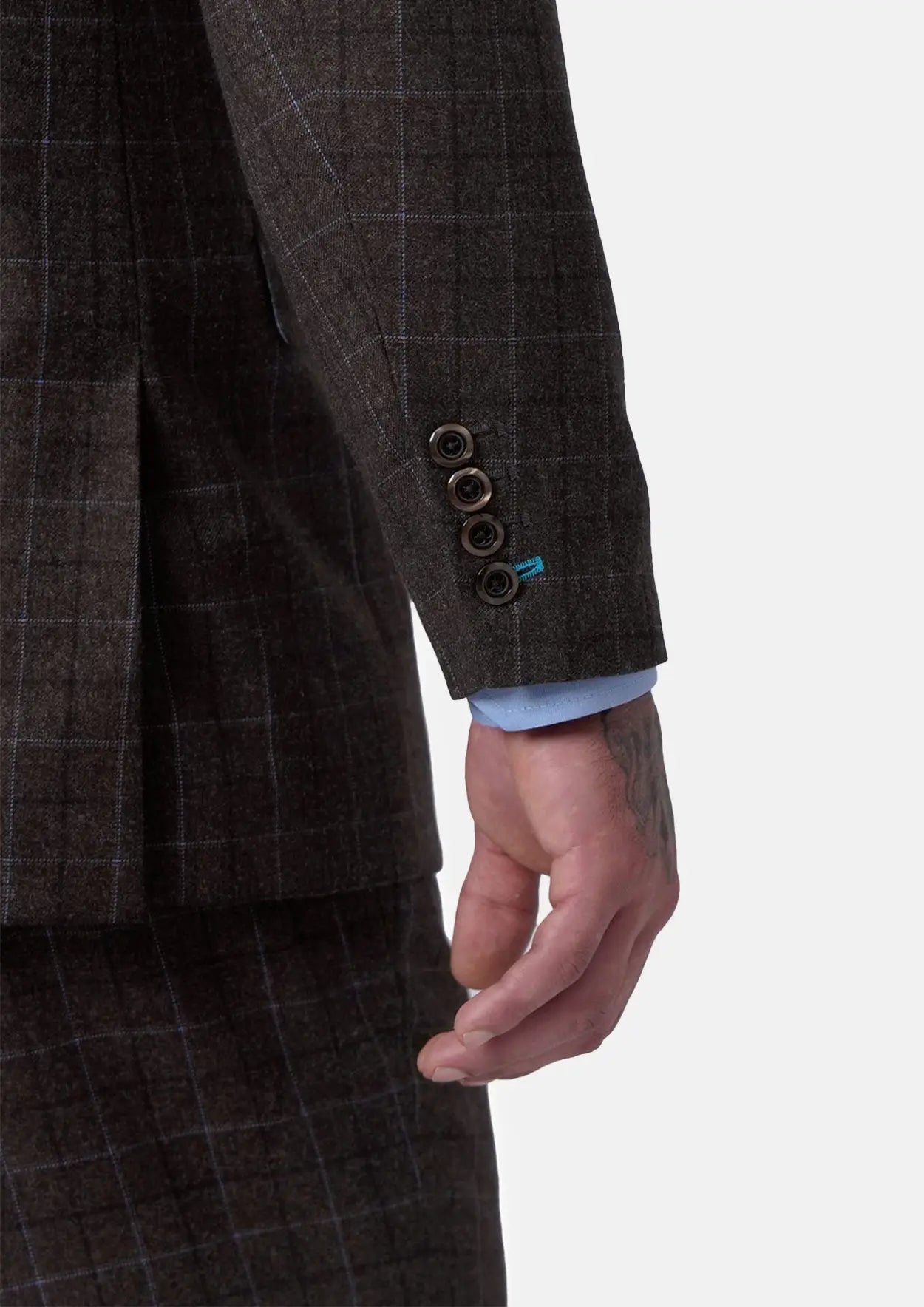 Montauk Cedar Brown Flannel Windowpane Suit - SARTORO