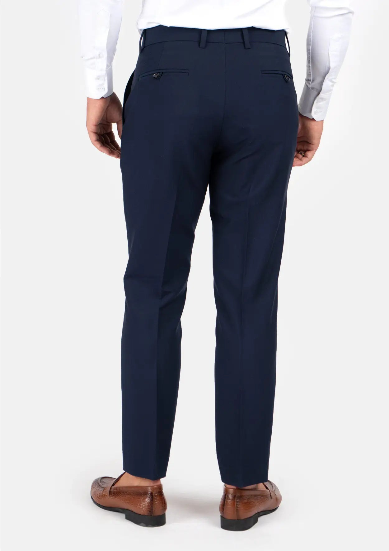 Navy Blue Stretch Pants - SARTORO