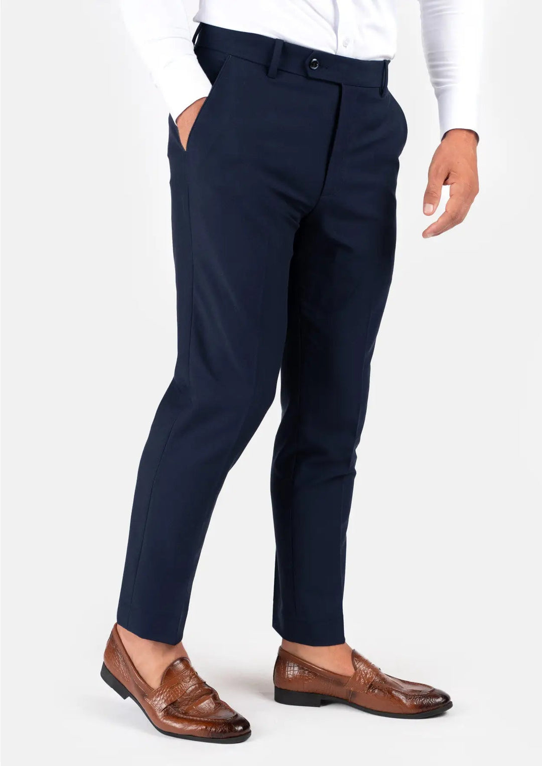 Navy Blue Stretch Pants - SARTORO