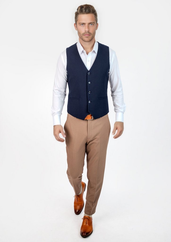 Navy Blue Vest - SARTORO