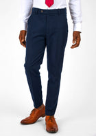 Navy Cotton Chino Pants - SARTORO444