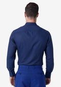 Navy Cotton Micro Dobby Shirt - SARTORO