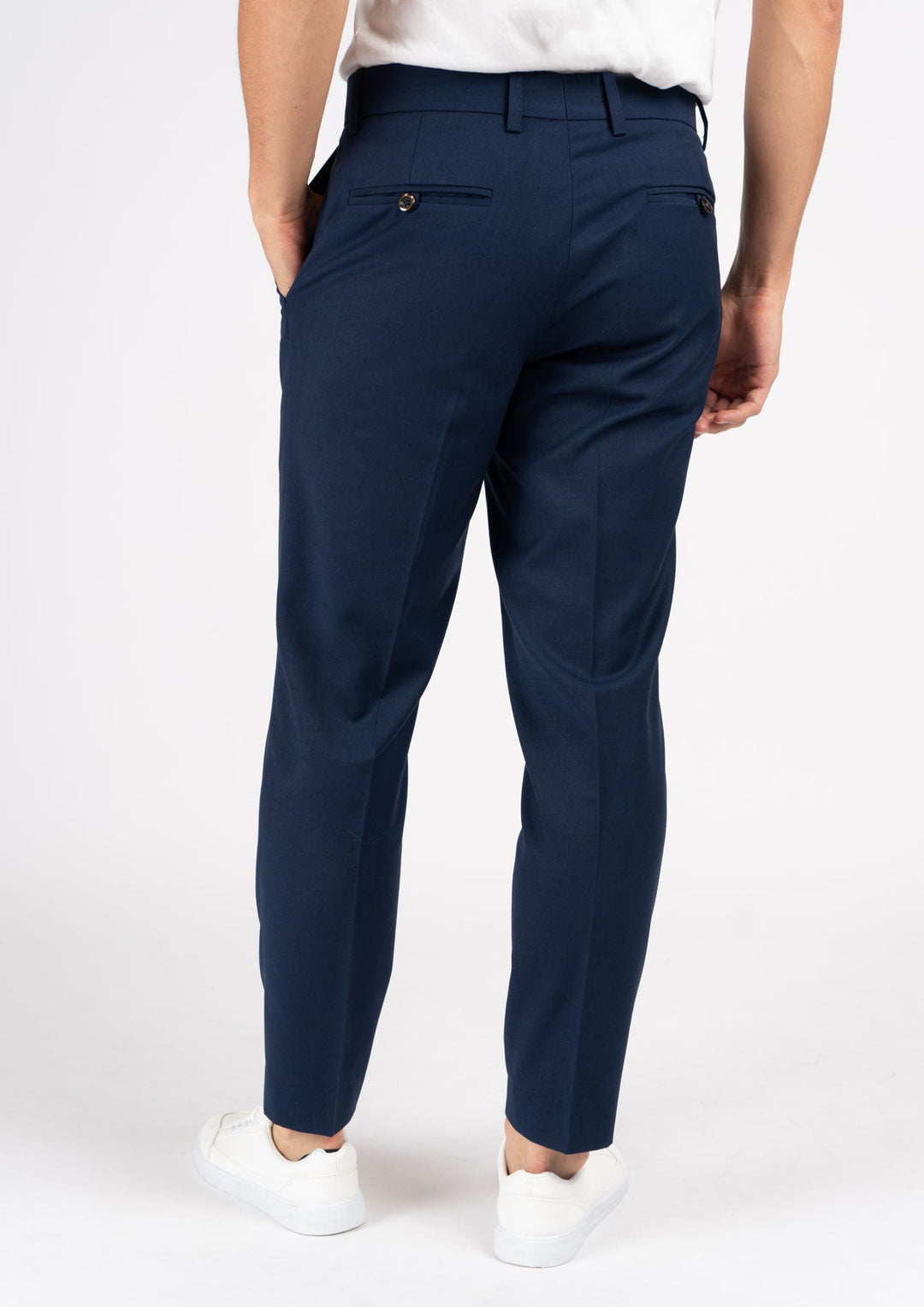 Navy Crosshatch Pants - SARTORO