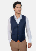 Navy Crosshatch Vest - SARTORO