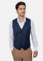 Navy Crosshatch Vest - SARTORO771