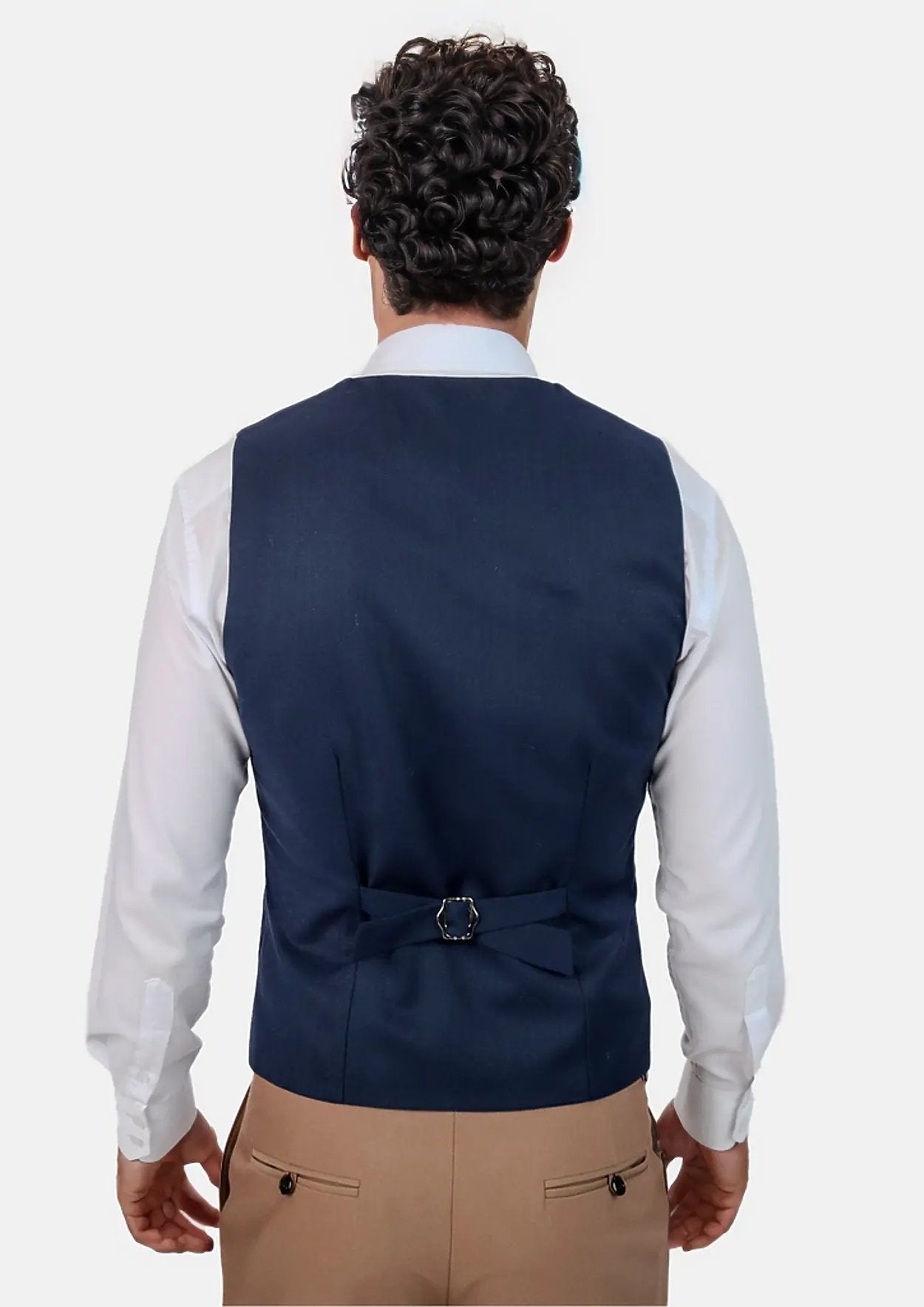 Navy Crosshatch Vest - SARTORO