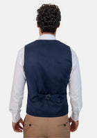 Navy Crosshatch Vest - SARTORO623