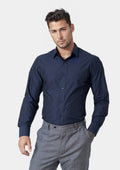 Navy End On End Shirt - SARTORO