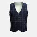 Navy Flannel Windowpane Vest - SARTORO