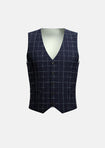 Navy Flannel Windowpane Vest