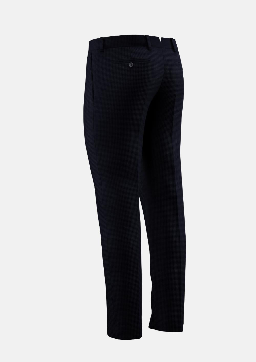 Navy Microcheck Pants - SARTORO