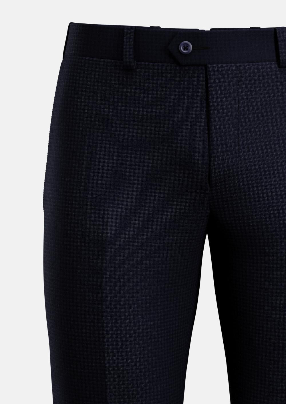 Navy Microcheck Pants - SARTORO