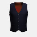 Navy Microcheck Vest - SARTORO