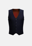 Navy Microcheck Vest