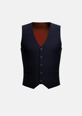 Navy Microcheck Vest - SARTORO