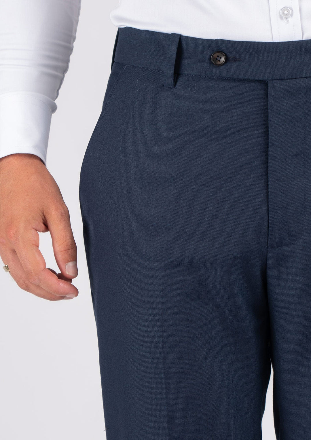 Navy Sharkskin Pants - SARTORO