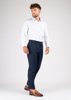 Navy Sharkskin Pants - SARTORO343