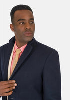 Navy Wool Classic Overcoat - SARTORO50