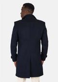 Navy Wool Classic Overcoat - SARTORO
