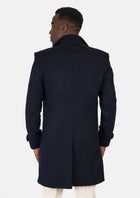 Navy Wool Classic Overcoat - SARTORO925