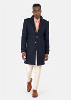 Navy Wool Classic Overcoat - SARTORO262