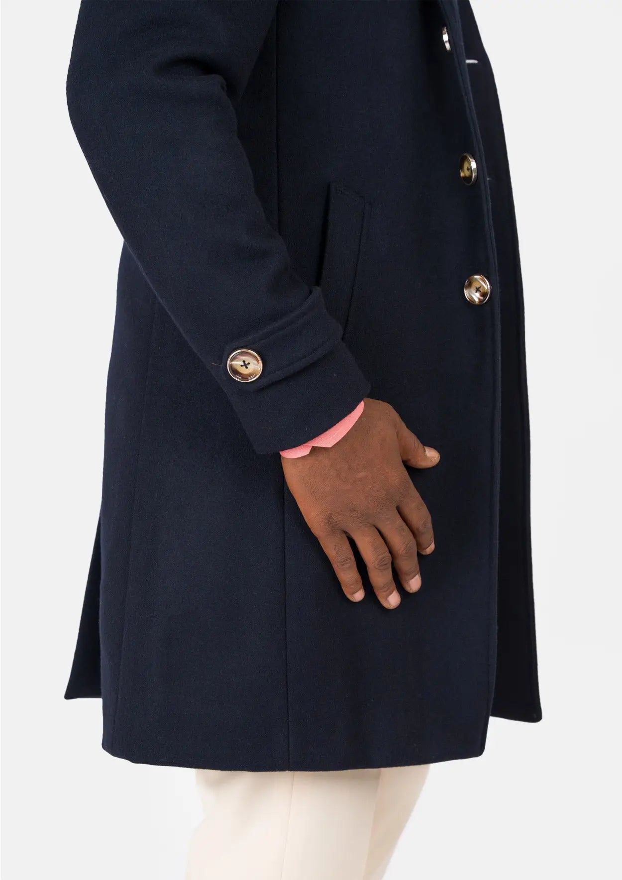 Navy Wool Classic Overcoat - SARTORO