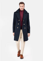 Navy Wool Signature Peacoat - SARTORO644