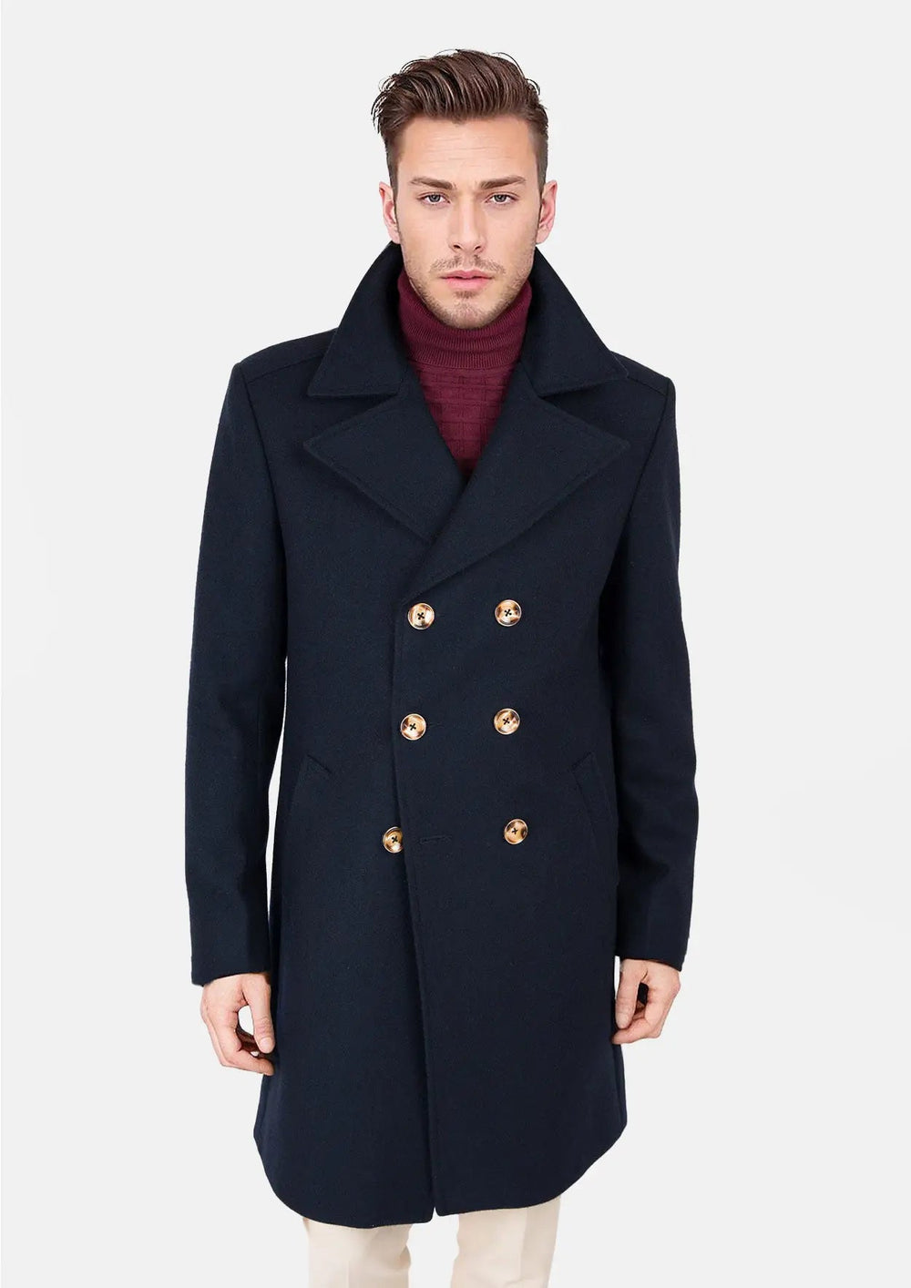 Navy Wool Signature Peacoat7