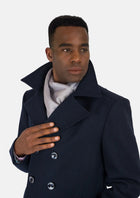 Navy Wool Signature Short Peacoat - SARTORO131