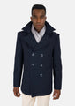 Navy Wool Signature Short Peacoat - SARTORO