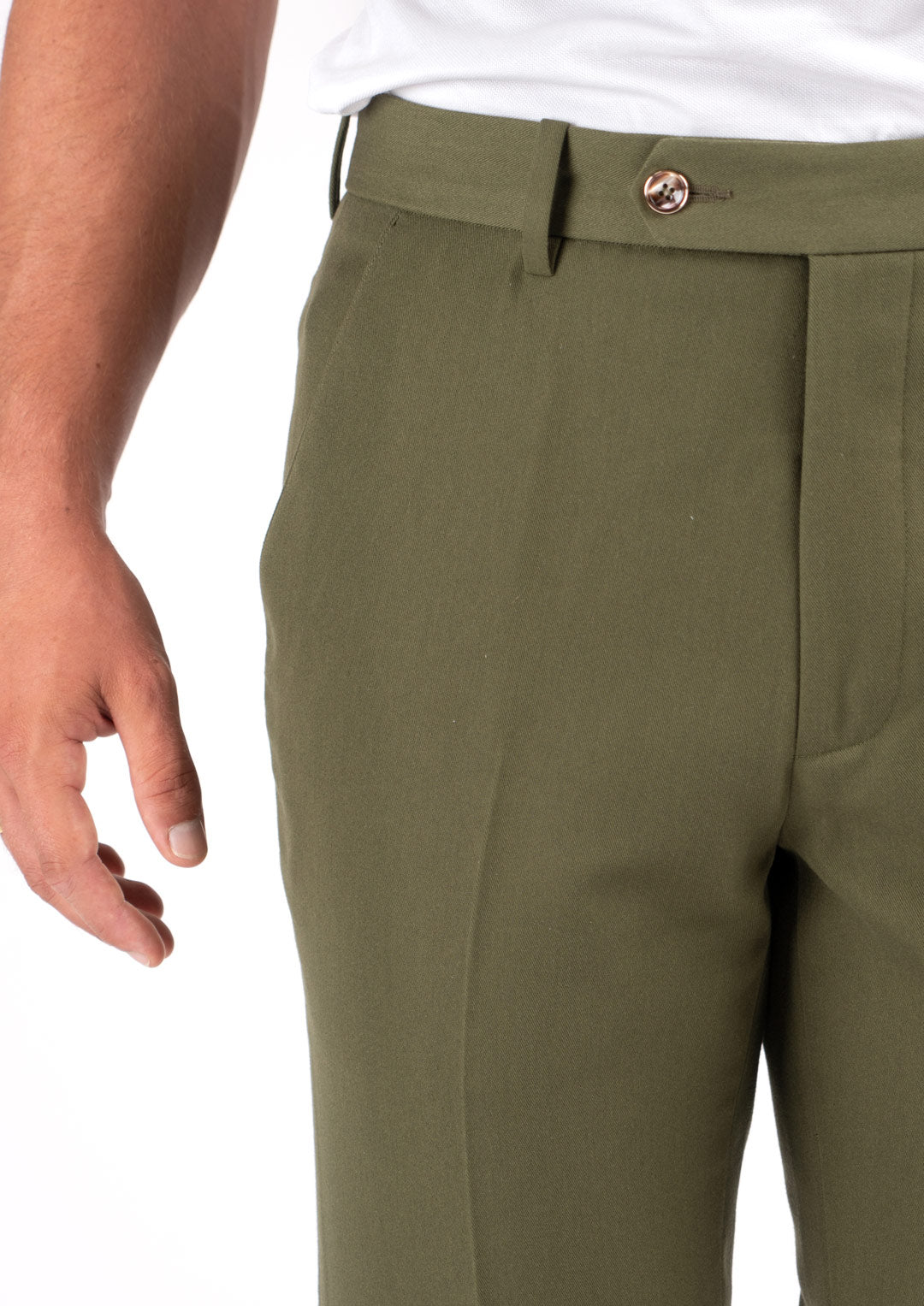 Olive Cotton Pants - SARTORO