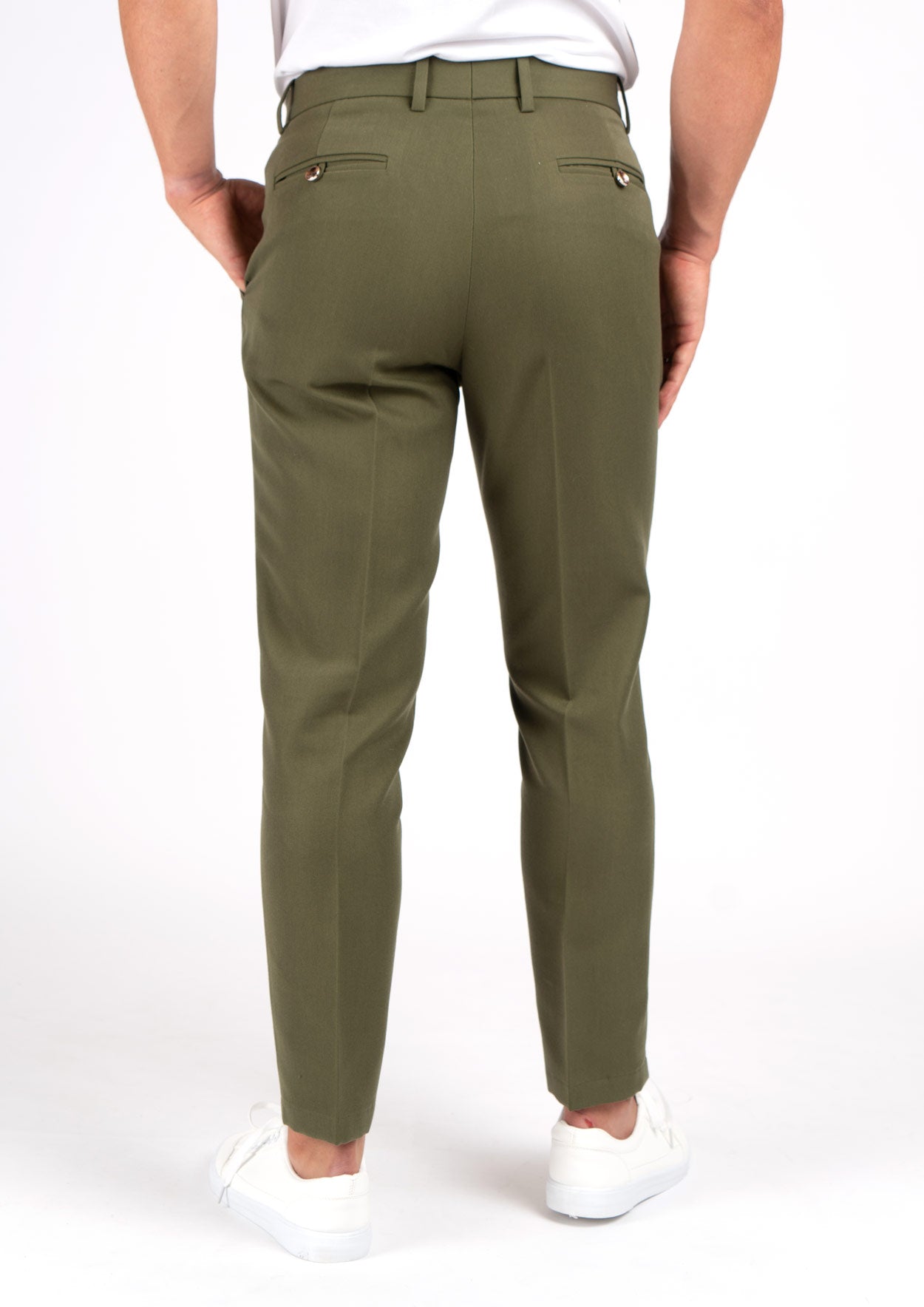 Olive Cotton Pants - SARTORO