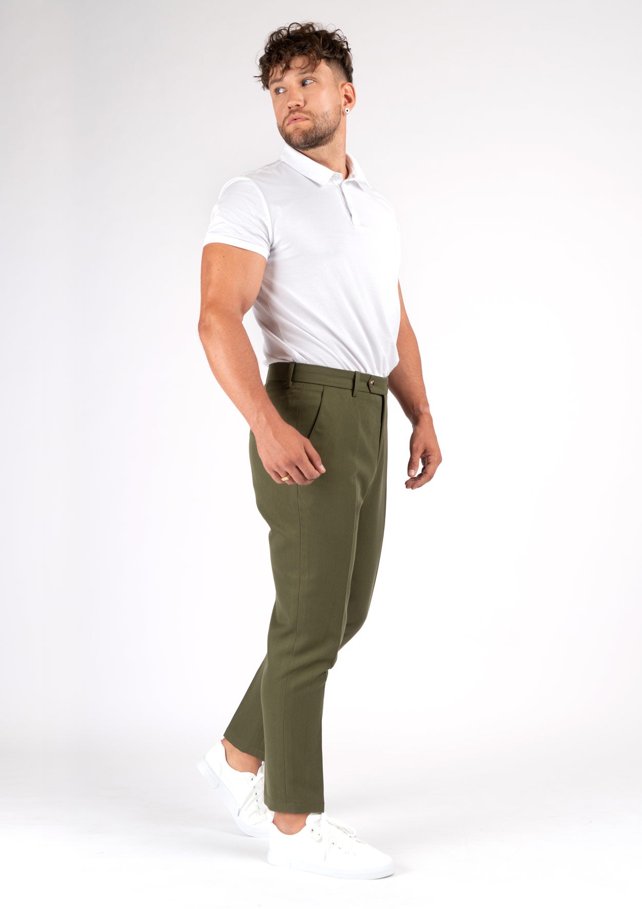 Olive Cotton Pants - SARTORO